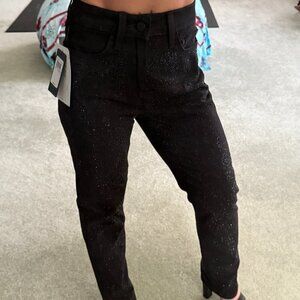 Guess Black Rhinestone High Rise Jeans Size 25 Waist Brand New with Tags